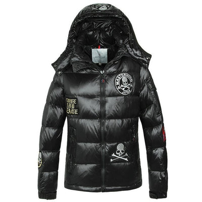 Skulls Patched Quilted Down Jacket