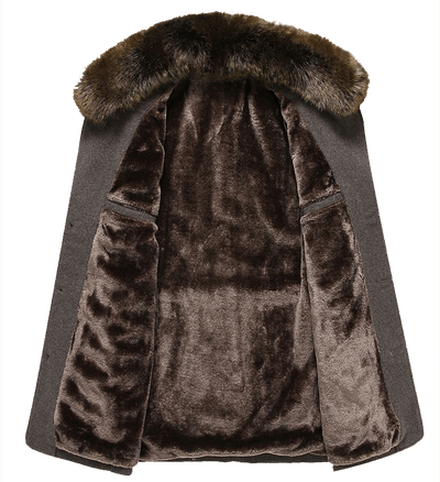 Wool Coat With Fur Collar