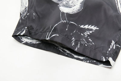 Black & White Birds Swim Shorts