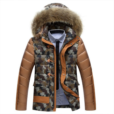 Camouflage Patched Down Jacket