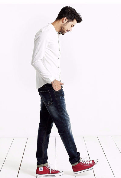 Button White Slim Fit Shirt