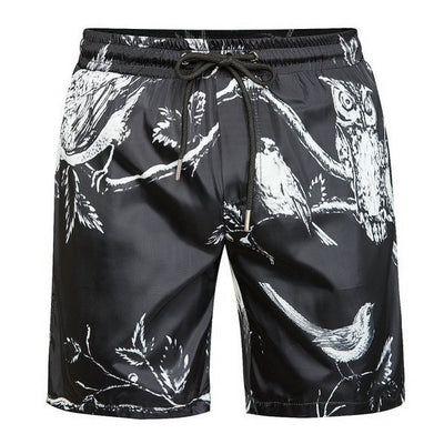 Black & White Birds Swim Shorts