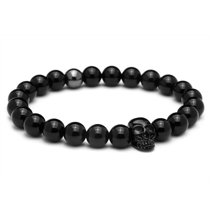 Noire Agato Skull Bracelet