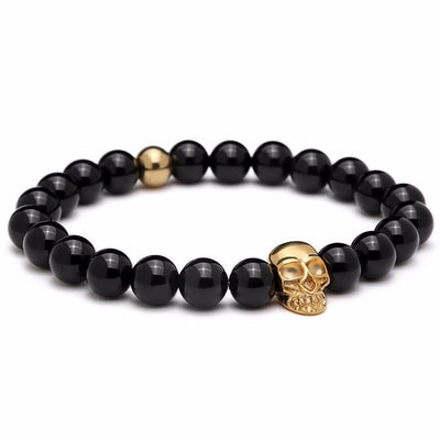 Noire Agato Skull Bracelet