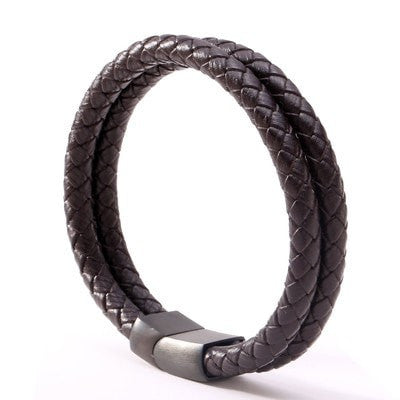 Double Cord Leather Bracelet