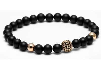 Noir Agate Duo Beaded Bracelet