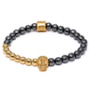 D'oro Crâne Titanium & Gold Bracelet