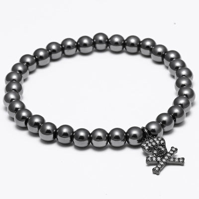 Double Bone Titanium Beaded Bracelet