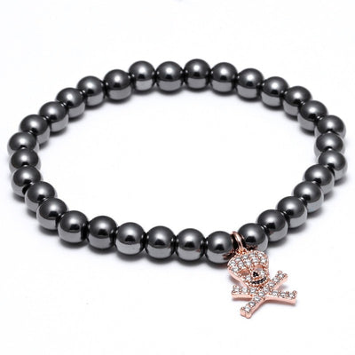 Double Bone Titanium Beaded Bracelet