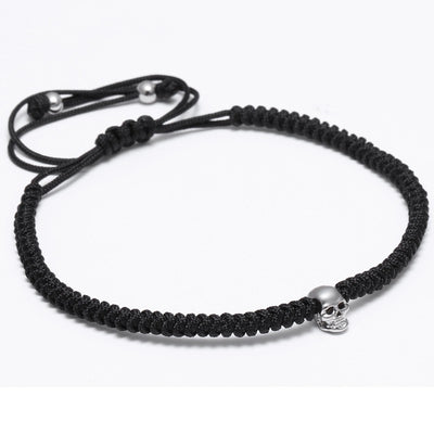 Le Craneo Platinum Plated Macrame Bracelet