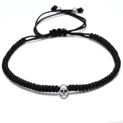 Le Craneo Platinum Plated Macrame Bracelet