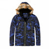 Camouflage Hooded Jacket With Fur