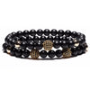 Noir Agate Duo Beaded Bracelet