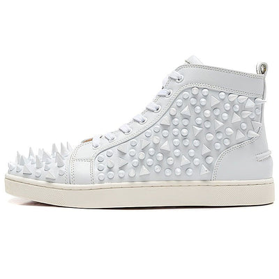 Blanco Spikes High Top Leather Shoes